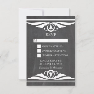 Ivory Deco Chalkboard Response Card