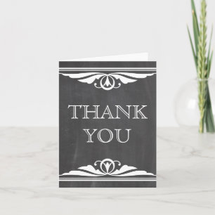 Ivory Deco Chalkboard Thank You Card