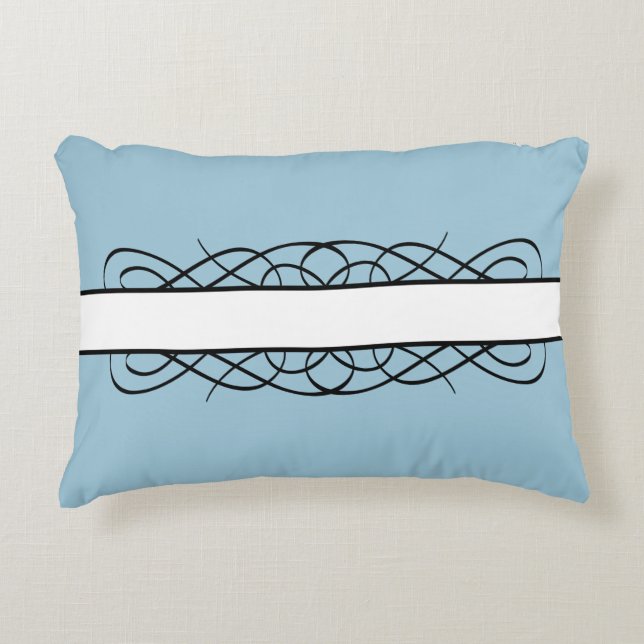 Ivory Deco Flourish Accent Pillow (Front)