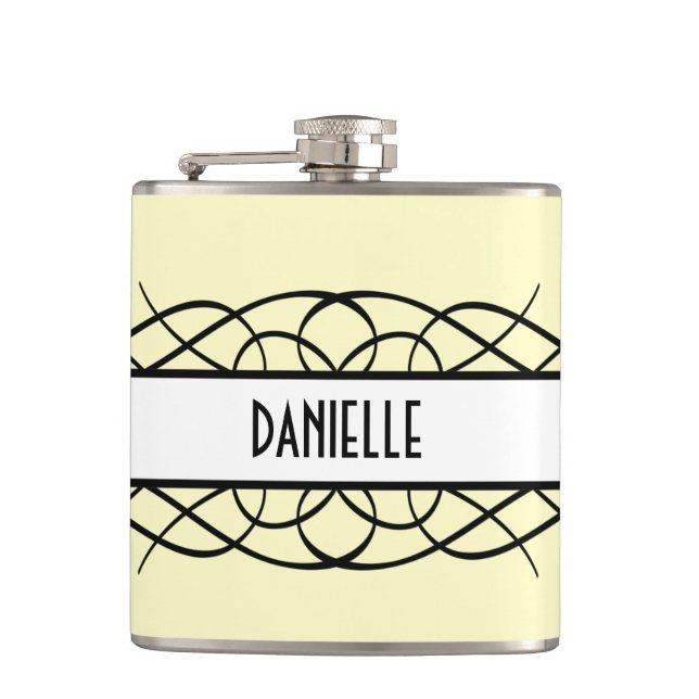 Ivory Deco Flourish Flask (Front)