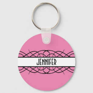 Ivory Deco Flourish Key Ring