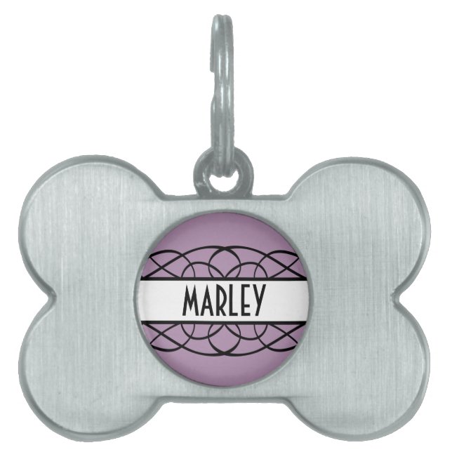 Ivory Deco Flourish Pet ID Tag (Front)