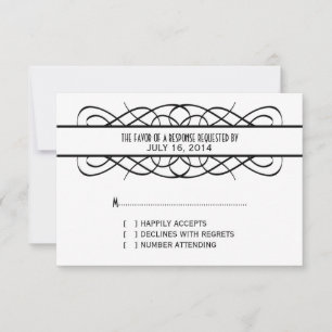 Ivory Deco Flourish Response Card