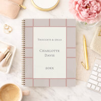 Ivory dusty rose taupe grid business