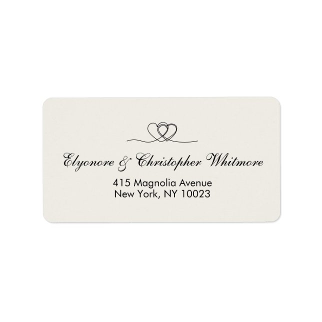 Ivory Elegant Calligraphy Wedding Return Address Label (Front)