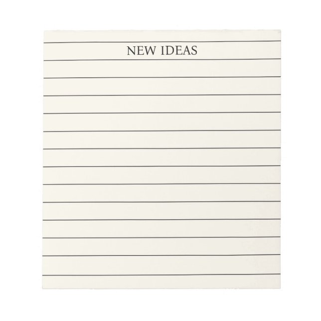 Ivory Elegant & Classic Stationery Notepad (Front)