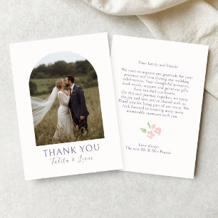 Ivory Elegant Script Arch Wedding Thank You