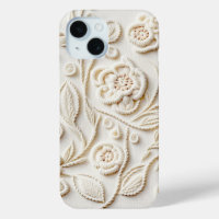 Ivory Embroidered Floral Design