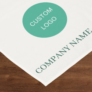 Ivory emerald green salon business logo short table runner