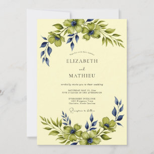 Ivory Enchanting Botanical Wedding Invitation