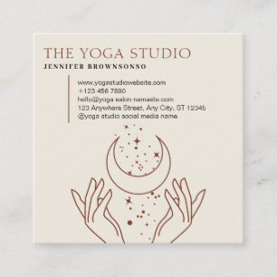 Ivory Energy Give Hands Moon Spiritual Stars Square Business Card