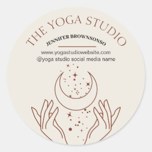 Ivory Energy Heal Stars Hands Moon Spiritual Classic Round Sticker