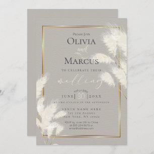 Ivory Feathery Pampas Grass Allison1a Invitation