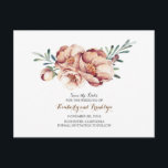 ivory floral bouquet watercolor fall save the date announcement postcard<br><div class="desc">botanical floral watercolor - ivory flowers bouquet fall vintage save the date postcards</div>