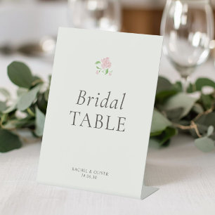 Ivory   Floral Bridal Wedding Table Top Pedestal Sign