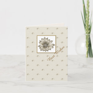 Ivory Floral Custom Wedding Greeting Card