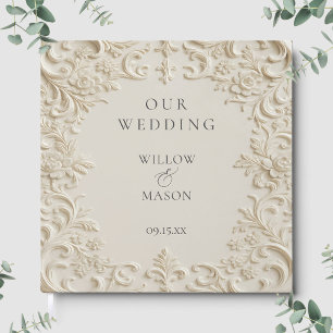 Ivory Floral Elegant Classic Wedding Guest Book