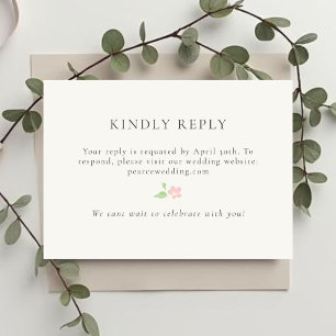 Ivory Floral QR RSVP Response Card