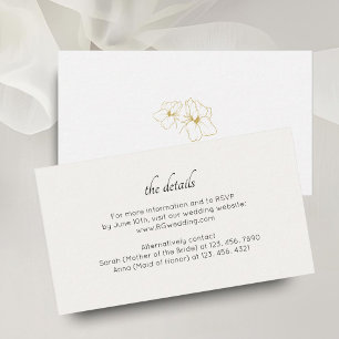 Ivory   Floral Script Wedding Details  Enclosure Card