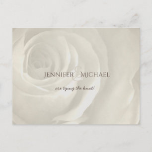 ivory floral simple elegant wedding save the date announcement postcard