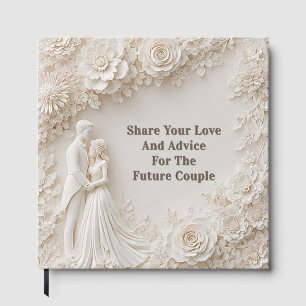 🤍 Ivory Floral Wedding Silhouette Frame🤍 Guest Book