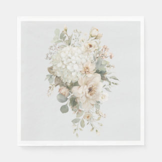 Ivory Flower Arrangements Sticker – Elegant Floral Napkin