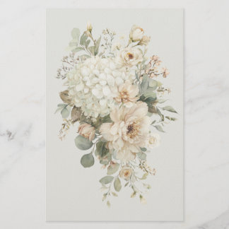 Ivory Flower Arrangements Sticker – Elegant Floral Stationery