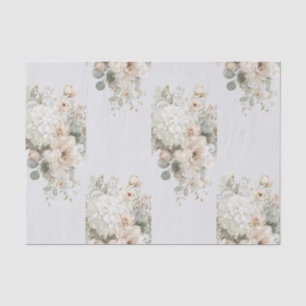 Ivory Flower Arrangements Sticker – Elegant Floral Tissue Paper