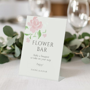 Ivory   Flower Bar Wedding Table Top  Pedestal Sign