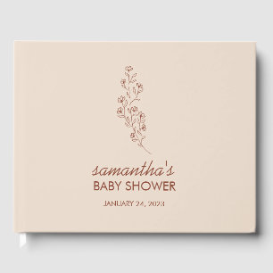 Ivory Flower Fall Save Date for Baby Guest Book