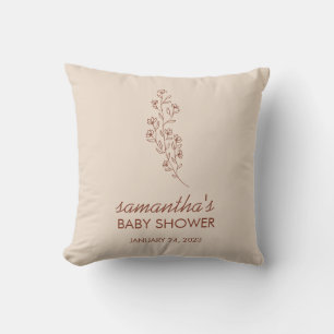 Ivory Flower Summer bABY sHOWER Save Date Cushion