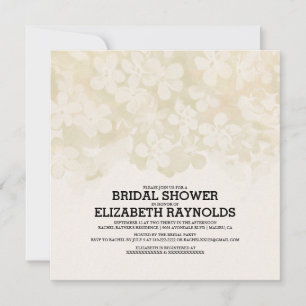 Ivory Flowers Bridal Shower Invitations