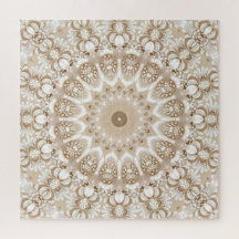 Ivory Flowers Jigsaw Puzzle