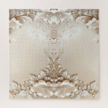 Ivory Flowers Jigsaw Puzzle