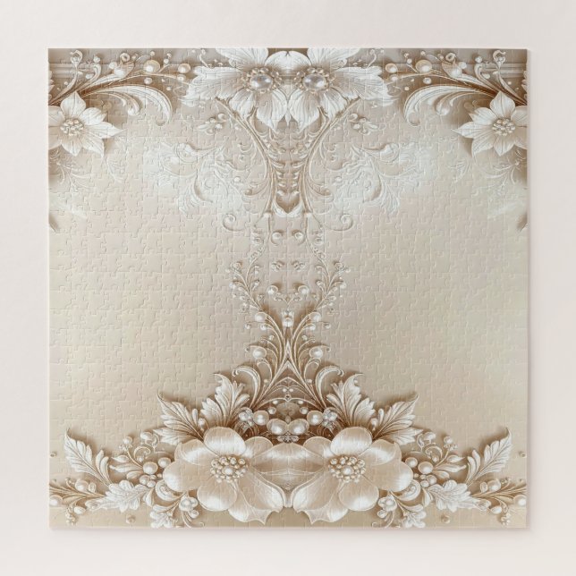 Ivory Flowers Jigsaw Puzzle (Vertical)
