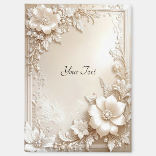 Ivory Flowers Magnet