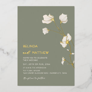 Ivory Flowers Sage Green Casual Wedding