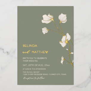 Ivory Flowers Sage Green Casual Wedding