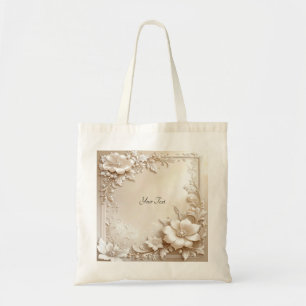 Ivory Flowers Tote Bag