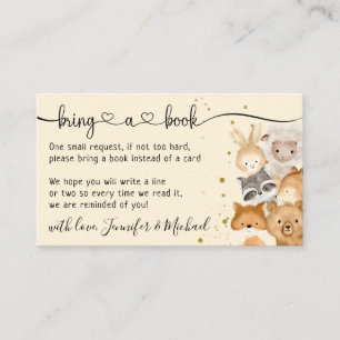 Ivory Forest Baby Animals Bring a Book Enclosure Card
