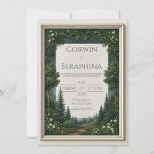 Ivory Framed Woodland Meadow Wedding Invitation