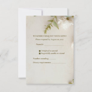 Ivory Garden Botanical Wedding RSVP Card
