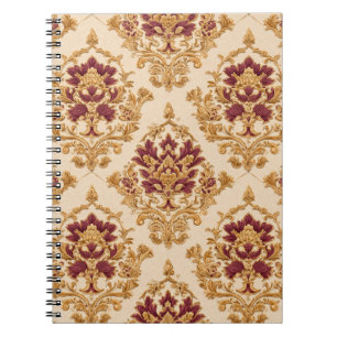 Ivory Gilded Floral Damask Notebook