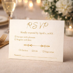 Ivory Gold 50th Wedding Anniversary Response Card