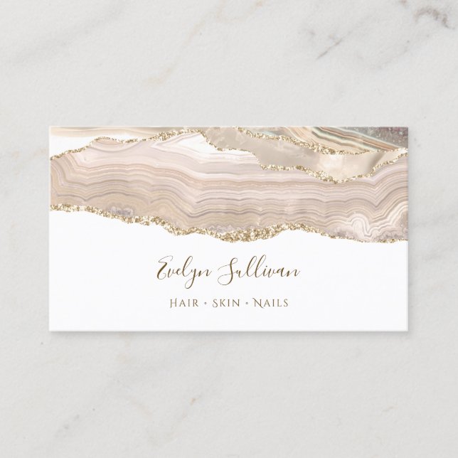 Ivory gold agate business card (Front)