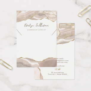 Ivory gold agate necklace display card