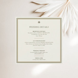 Ivory & Gold Border Wedding Details Enclosure Card