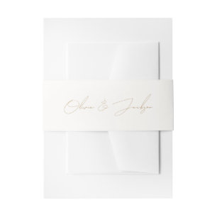 Ivory Gold Chic Belly Band Invitation Belly Band