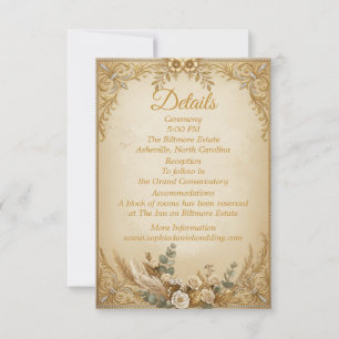 Ivory Gold Crown Pampas Elegant Royal Boho Card