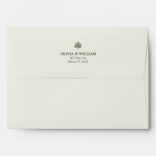 Ivory & Gold Double Border 5x7 Wedding Envelope
